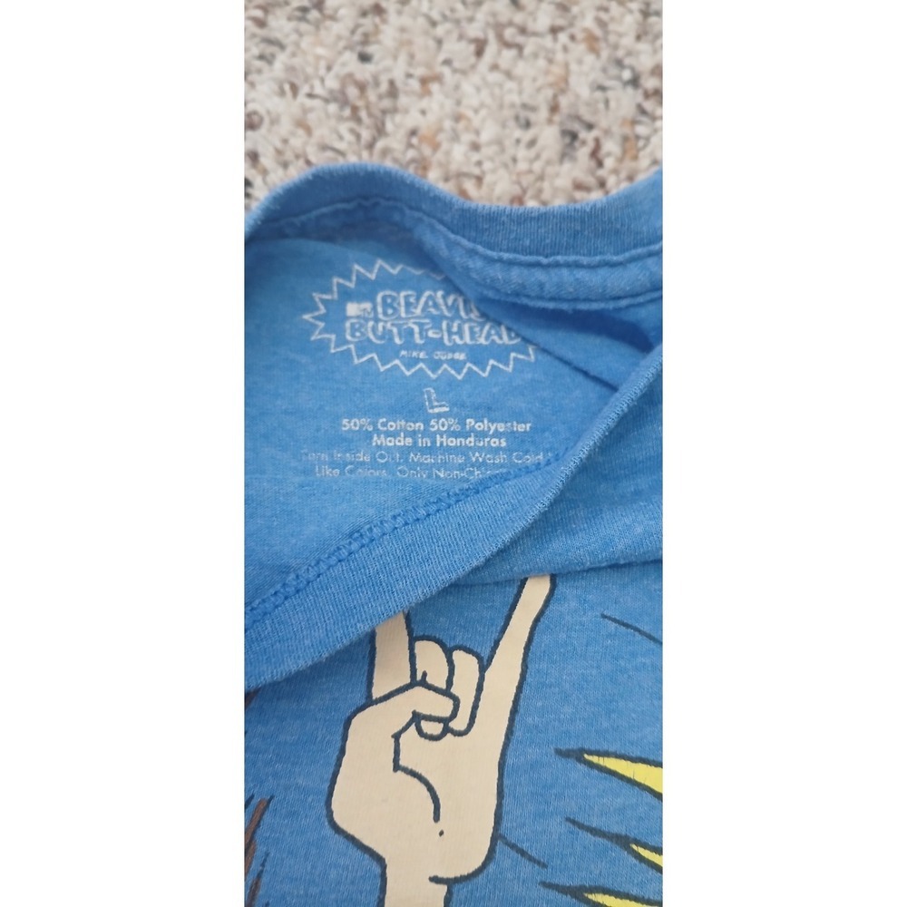 MTV Show Rock Beavis & ButtHead USA Americans Blue Graphic Tee T-Shirt Size L - Picture 5 of 7